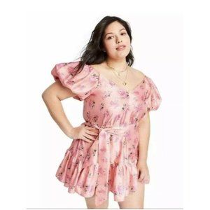 New Love Shack Fancy x Target Cecile Puff Sleeve Floral Mini Dress Pink Size 16
